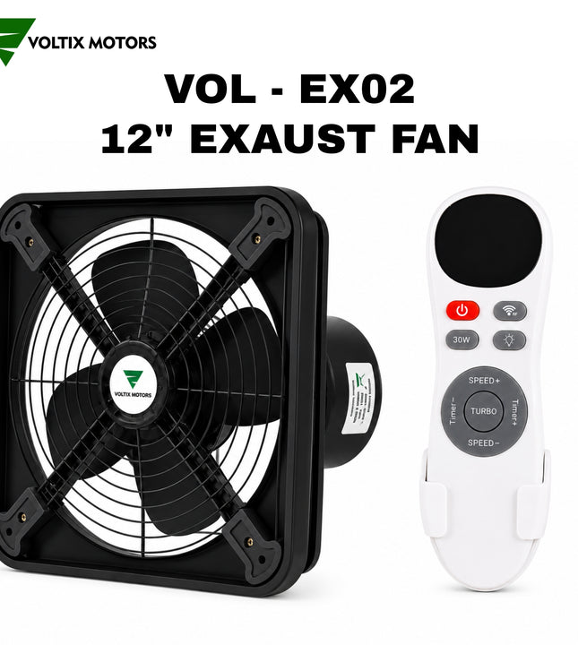 12-Inch Energy Saving AC/DC Exhaust Fan with BLDC Motor & RF Remote Control