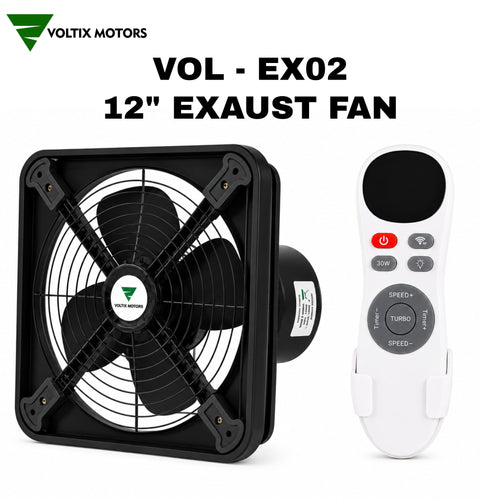 12-Inch Energy Saving AC/DC Exhaust Fan with BLDC Motor & RF Remote Control