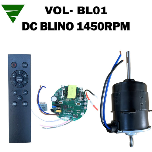 VOL-BL01 – DC Blower Motor Kit | 12V DC | With Controller & Remote | 1450 RPM